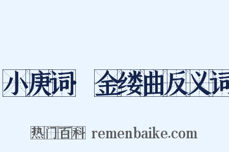 小庚词·金缕曲反义词是什么意思的图片